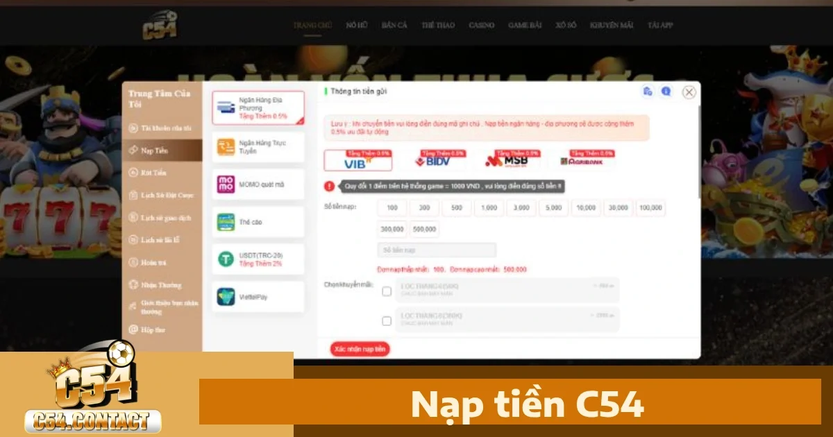 C54 10 Giao Dịch Tại c54 – Đơn Giản, Nhanh Chóng, An Toàn